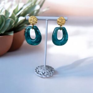 Boucles Adèle Vert turquoise nacré