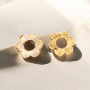 Breloques Flowers 18mm caramel marbré