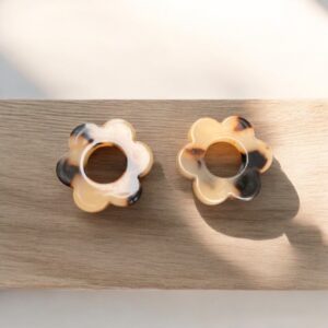 Flowers 20mm beige marron