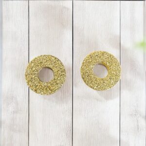 breloque Donuts 20mm doré pailleté