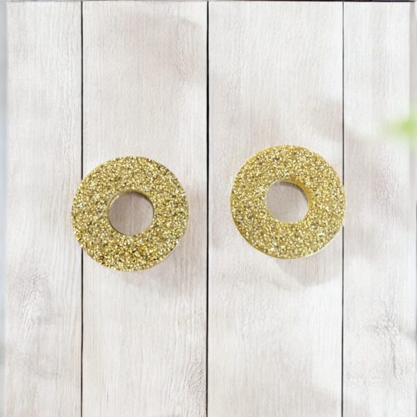 breloque Donuts 20mm doré pailleté