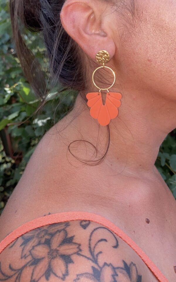 Boucle Louise doré orange modèle