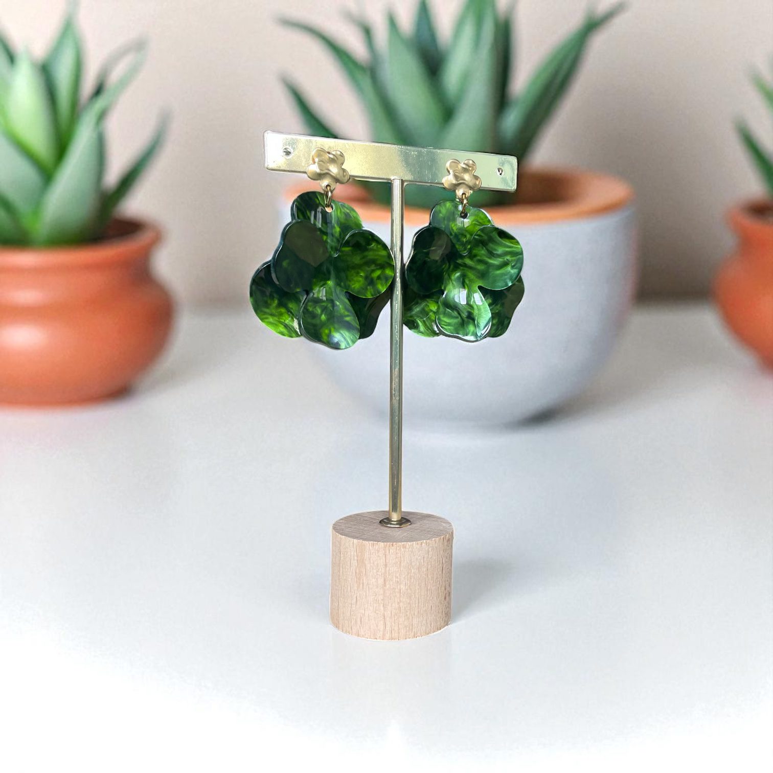 Boucle Laurie vert bouteille