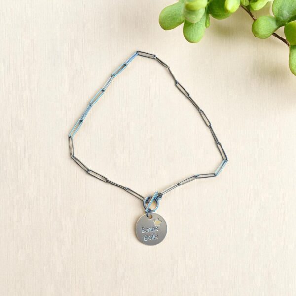 Collier bonheur Bonne étoile argenté Collier bonheur Bonne étoile argenté