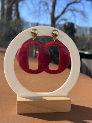 Boucle Mila marbré rouge foncé