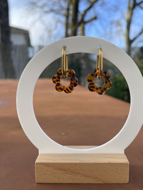 Créoles ovales Flowers terrazzo