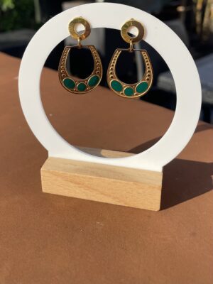 Boucle d'oreille Esmée verte