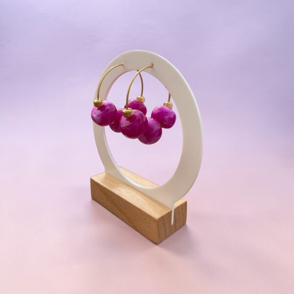 Créoles Anita Magenta marbré