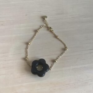 Bracelet flowers fleur noire
