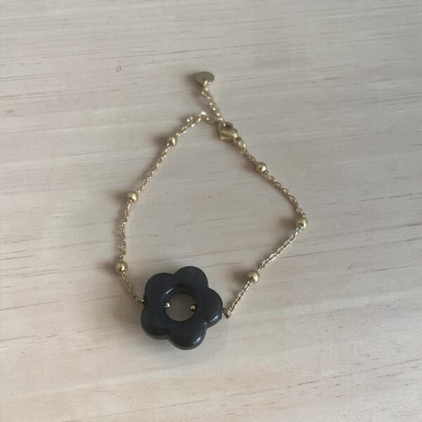 Bracelet flowers fleur noire
