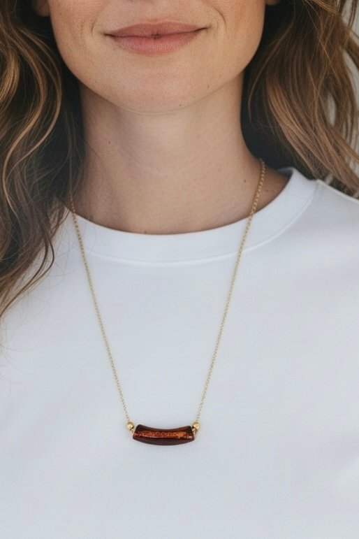 Collier Tao ambre marbré modèle
